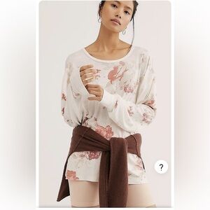 People We The Free Arielle oversized soft comfy floral watercolor top